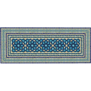 Mosaic House Moroccan tile Peacock Medallion 11-13-15-23 Beige Light Turquoise Cobalt Blue Turquoise  zellige, mosaic, zellij, field, pattern, glaze 